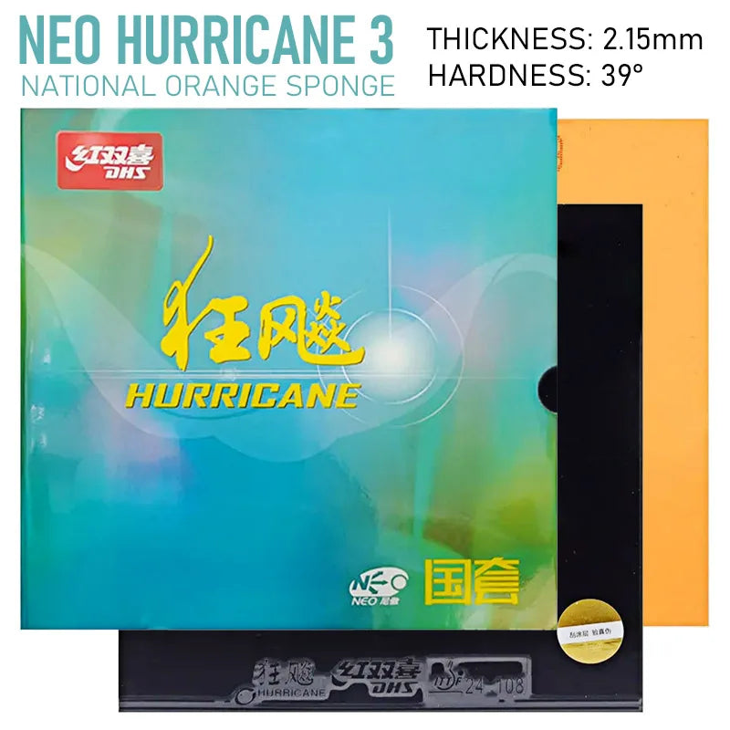 DHS Hurricane 3 NEO National Table Tennis Rubber Soft Orange Sponge Series Tacky Ping Pong Rubber