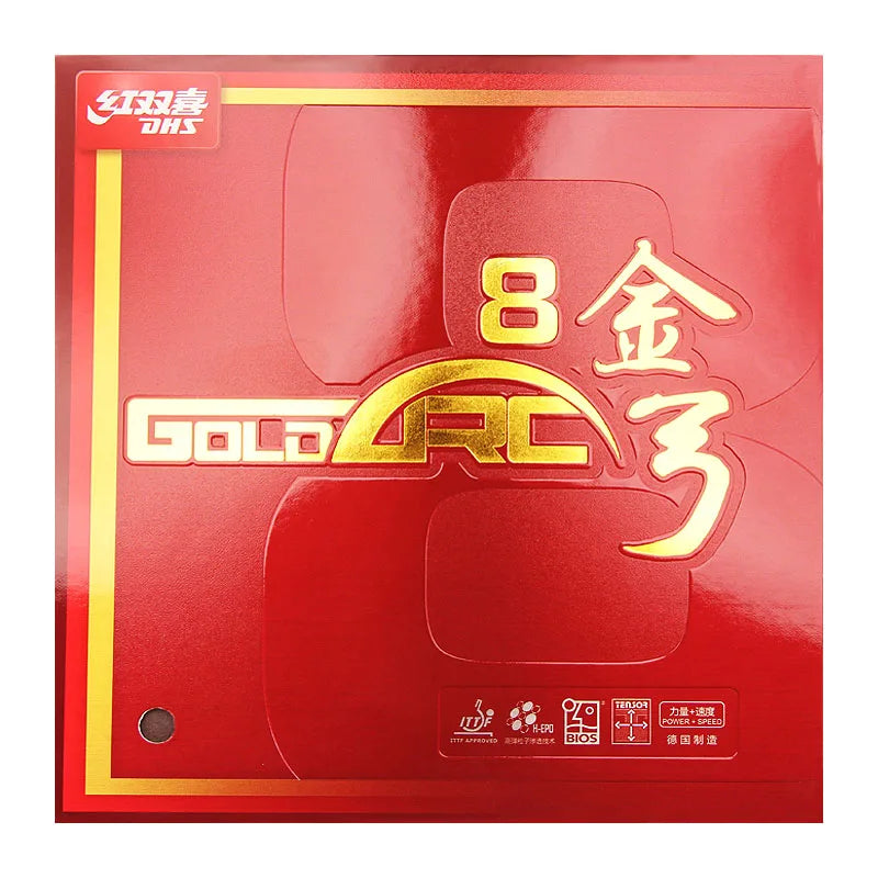 DHS Gold Arc 8 Table Tennis Rubber Non-Tacky Yellow Sponge Ping Pong Rubber Made in Germany