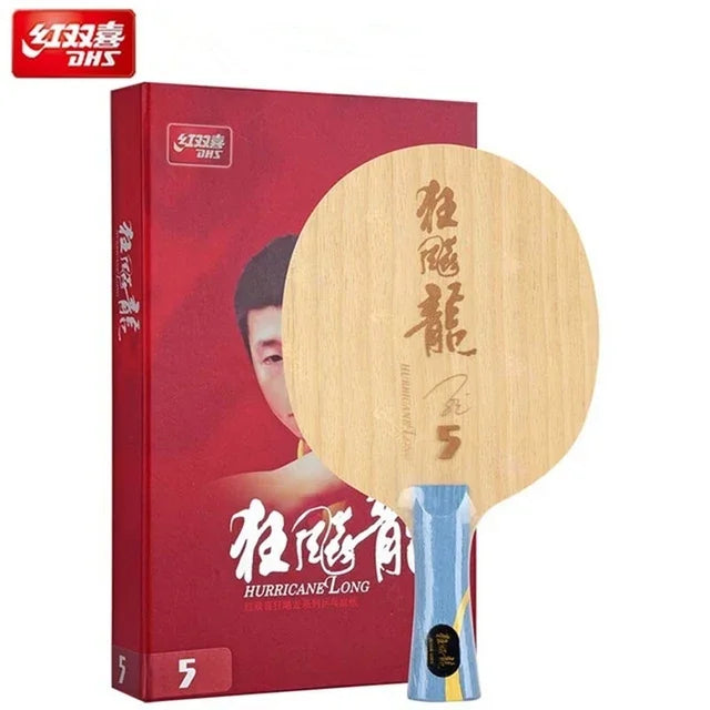 DHS Hurricane Long 5 and Long 5X Table Tennis Blade ALC Carbon Ping Pong Paddle with Box