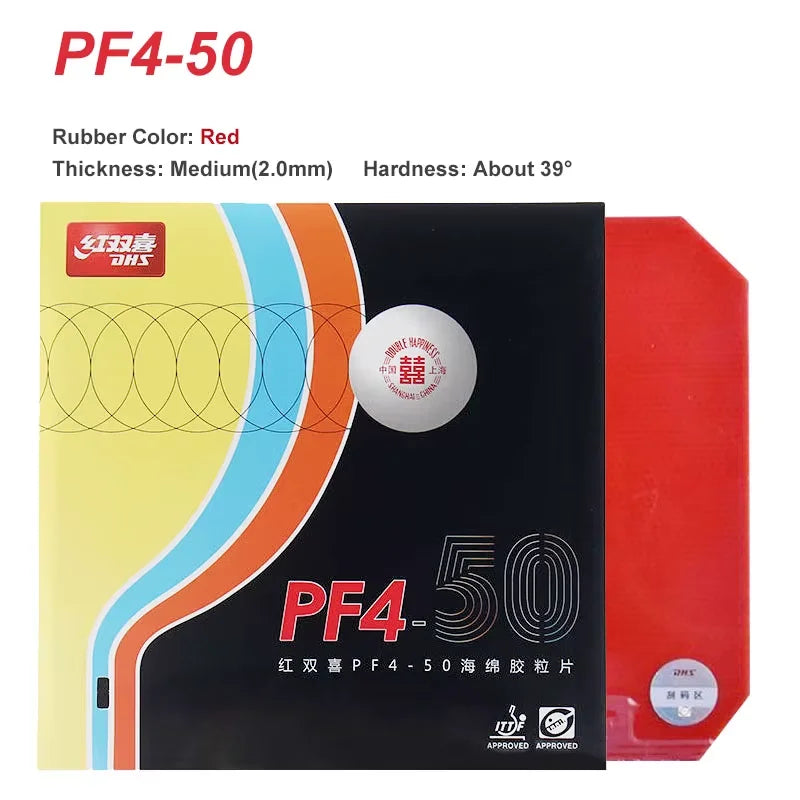 DHS PF4 PF4-50 Table Tennis Rubber Ping Pong Rubber with Sponge for Training