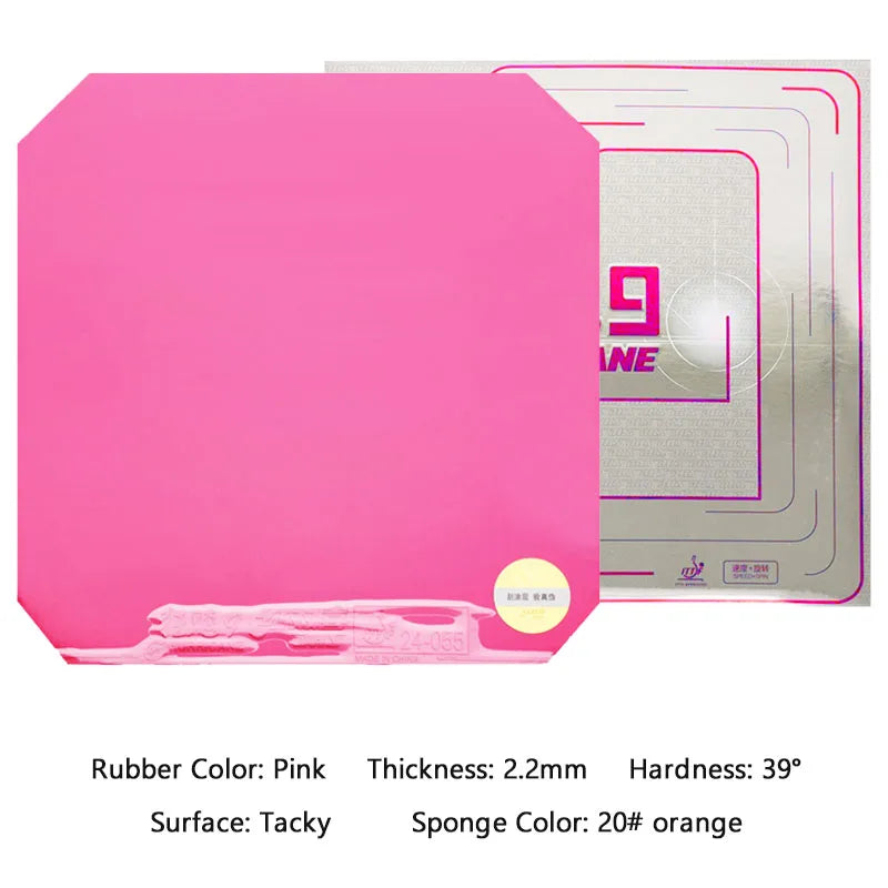 DHS Hurricane 9 Colorful Table Tennis Rubber Tacky Ping Pong Rubber with Elastic Hard Sponge