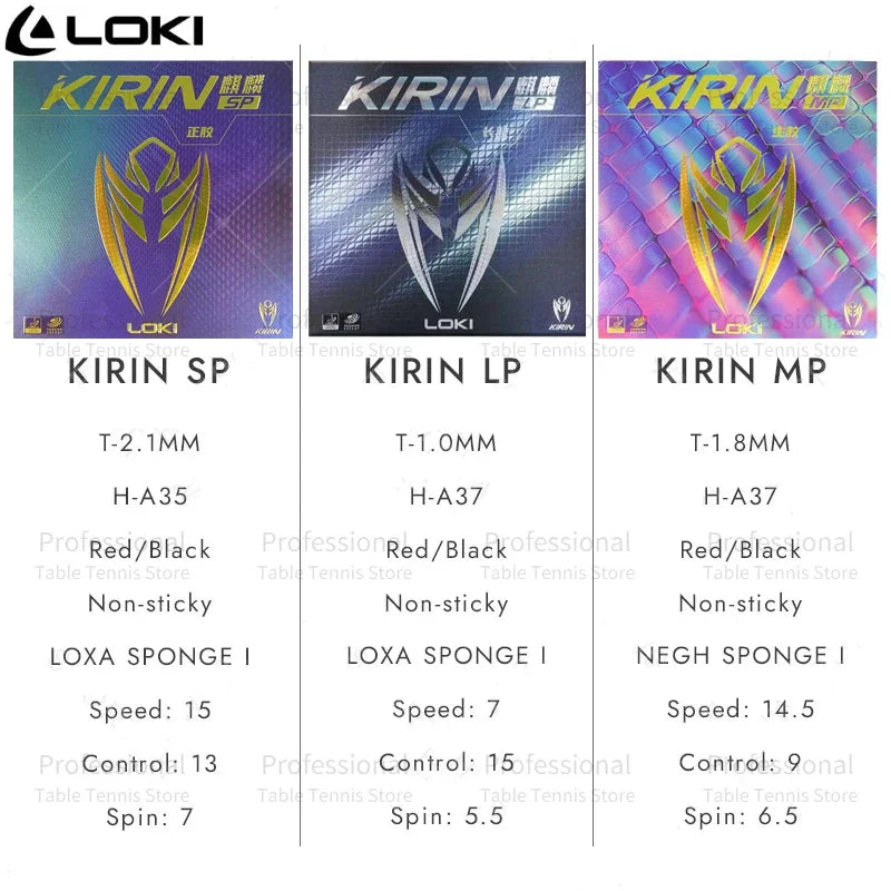 LOKI KIRIN Pimples-Out Table Tennis Rubber SP/MP/LP Pips Out Ping Pong Rubber Sheet with Pre-tuned Sponge Long Pimples Rubber