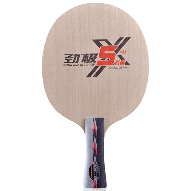 DHS Power-G PG5X PG6A Table Tennis Blade 5 Wood 2 Carbon Fiber Ping Pong Paddle with Box