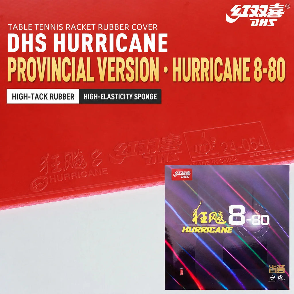 DHS Hurricane 8-80 Provincial Table Tennis Rubber Tacky Pips-In Ping Pong Rubber with Elastic Sponge