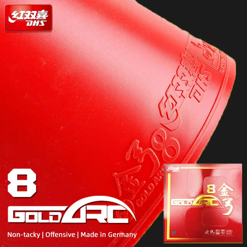 DHS Gold Arc 8 Table Tennis Rubber Non-Tacky Yellow Sponge Ping Pong Rubber Made in Germany