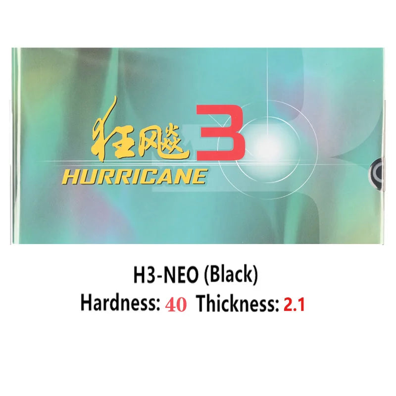 DHS Hurricane 3 NEO Table Tennis Rubber Tacky Pips-In Ping Pong Rubber with Sponge