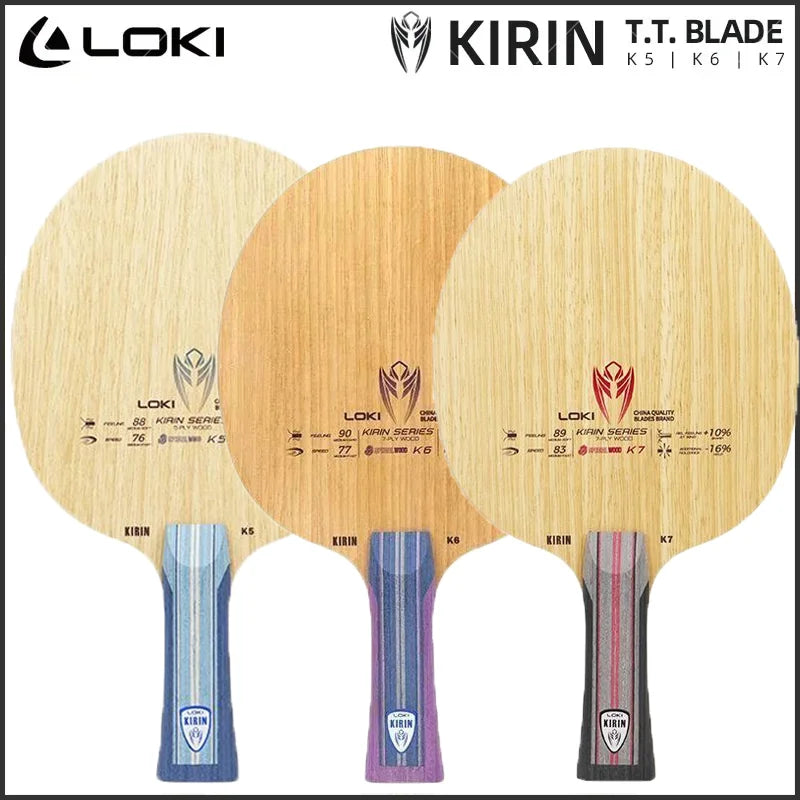 LOKI Kirin K5 K6 K7 Table Tennis Blade 5 or 7-Ply All Wood Ping Pong Paddle for Fast Attack and Loop Drive