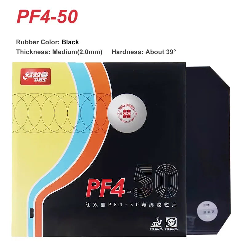 DHS PF4 PF4-50 Table Tennis Rubber Ping Pong Rubber with Sponge for Training