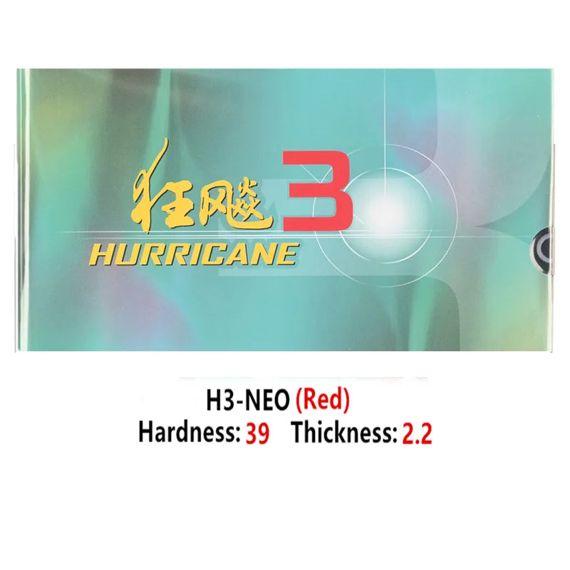DHS Hurricane 3 NEO Table Tennis Rubber Tacky Pips-In Ping Pong Rubber with Sponge