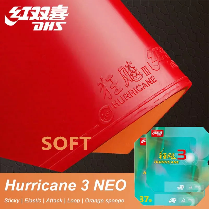 DHS Hurricane 3 NEO Tischtennis Belag Weicher Schwamm Serie Noppen innen Tischtennisbelag