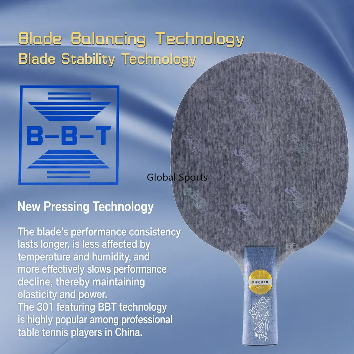 DHS Hurricane 301 Digital Version Table Tennis Blade 5 Wood 2 AC Thickened Core Offensive Ping Pong Paddle