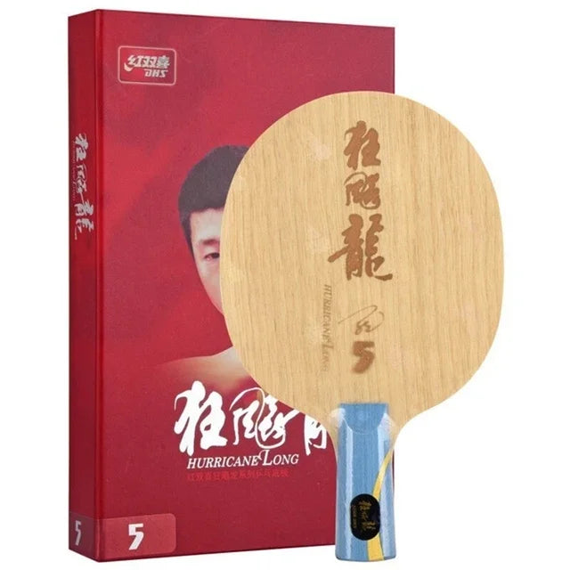 DHS Hurricane Long 5 and Long 5X Table Tennis Blade ALC Carbon Ping Pong Paddle with Box
