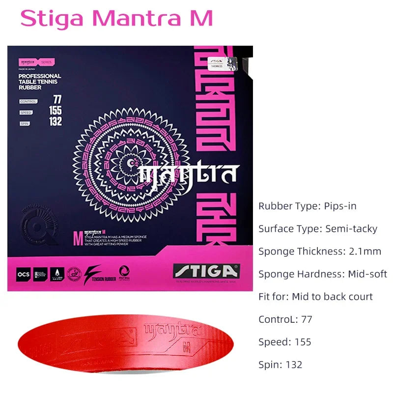 STIGA Mantra M H S Tischtennisbelag Halb-klebrig Noppen innen Offensiver Tischtennisbelag