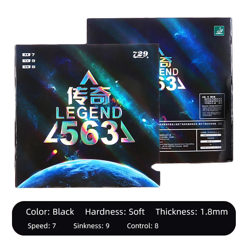 729 Friendship Legend 563-SP Table Tennis Rubber Pimples-Out Ping Pong Rubber with Sponge
