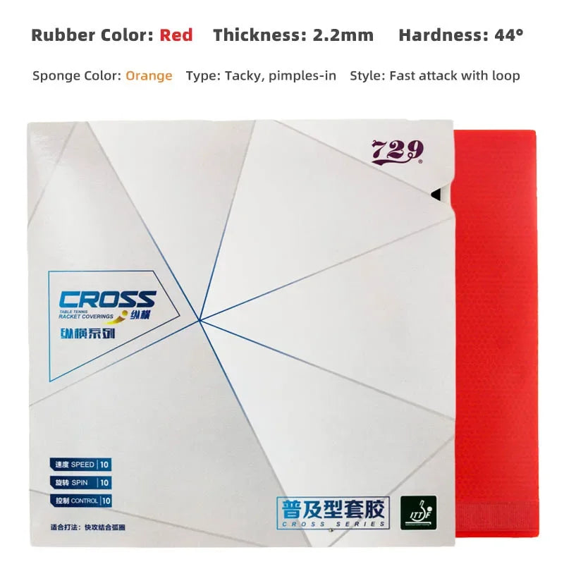729 Friendship Cross Series Table Tennis Rubber Tacky Pimples-In Ping Pong Rubber for Training