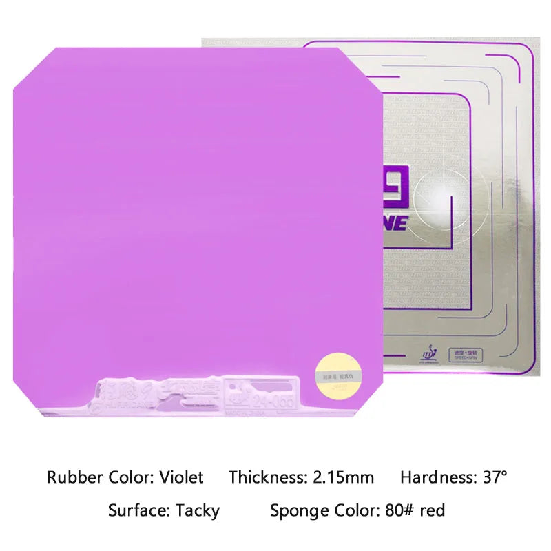 DHS Hurricane 9 Colorful Table Tennis Rubber Tacky Elastic Sponge Ping Pong Rubber Blue Pink Green Violet