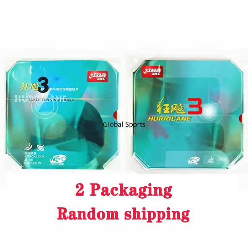 DHS Hurricane 3 NEO Table Tennis Rubber Tacky Pips-In Ping Pong Rubber with Sponge