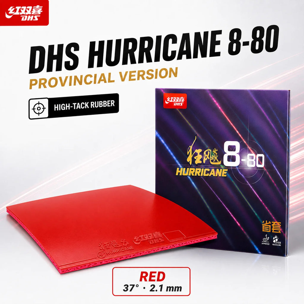 DHS Hurricane 8-80 Provincial Table Tennis Rubber Tacky Pips-In Ping Pong Rubber with Elastic Sponge