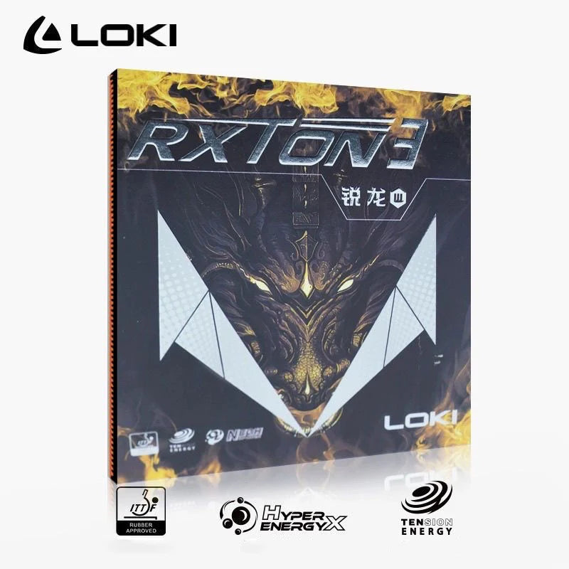 LOKI RXTON 3 Red Sticky PRO Table Tennis Rubber Tacky Ping Pong Rubber with Sponge