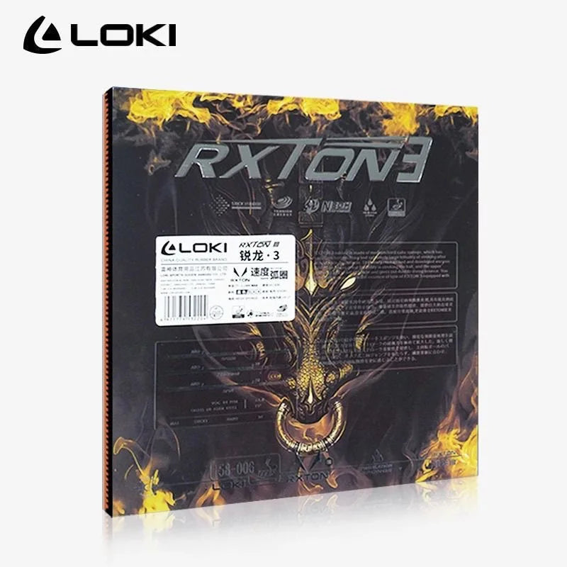 LOKI RXTON 3 Red Sticky PRO Table Tennis Rubber Tacky Ping Pong Rubber with Sponge