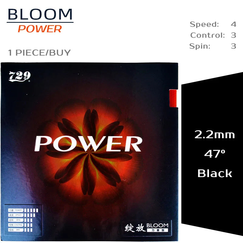 729 Friendship Bloom Table Tennis Rubber Tacky Pimples-In Ping Pong Rubber for Fast Attack and Loop Drive