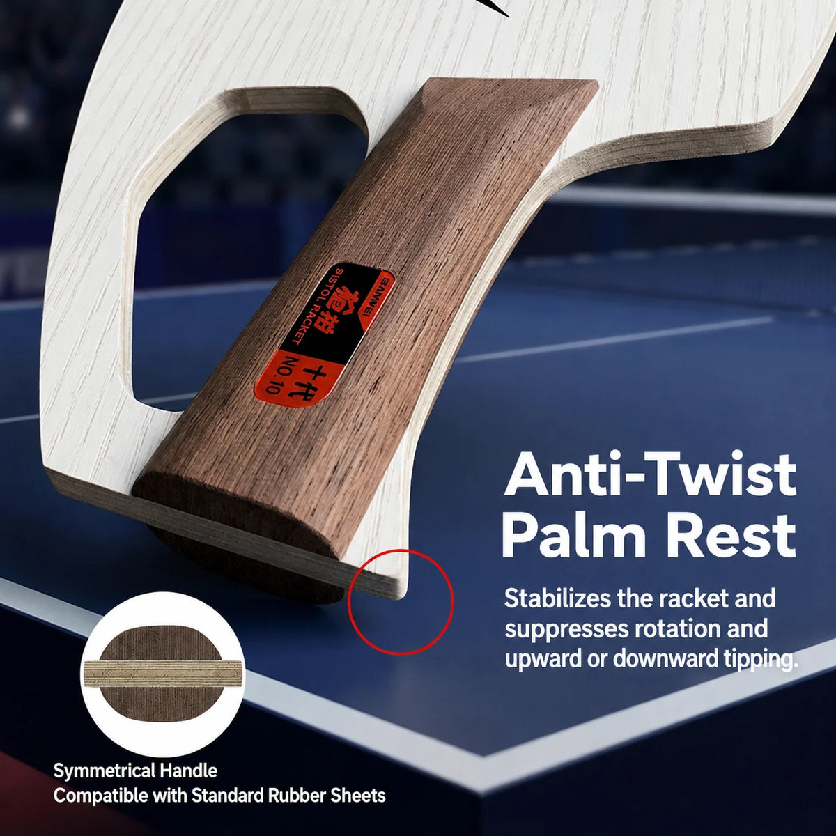 SANWEI 10th Gen Pistol Table Tennis Blade QS1 QS2 All Wood Ping Pong Paddle for Fast Attack and Control