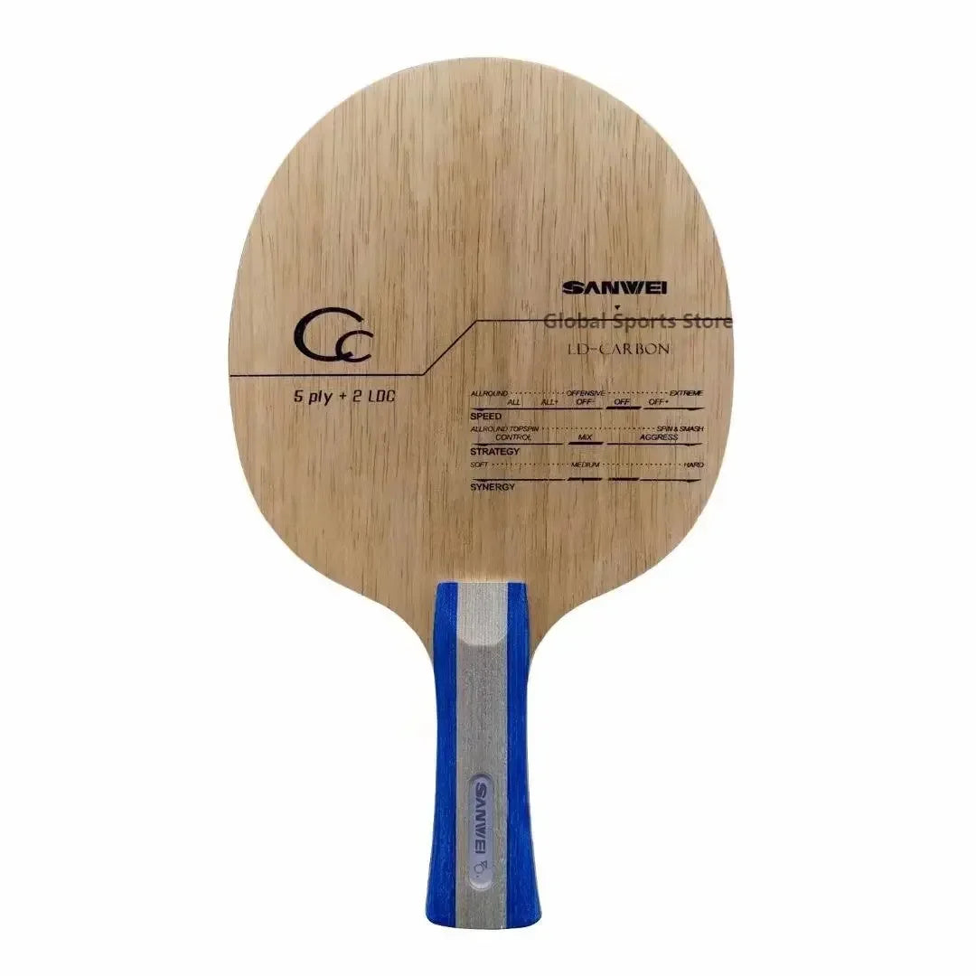 SANWEI CC Table Tennis Blade 5 Wood 2 Carbon Offensive Ping Pong Paddle for Training