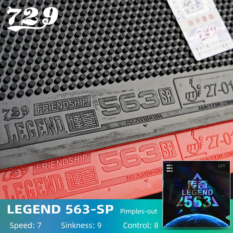 729 Friendship Legend 563-SP Table Tennis Rubber Pimples-Out Ping Pong Rubber with Sponge