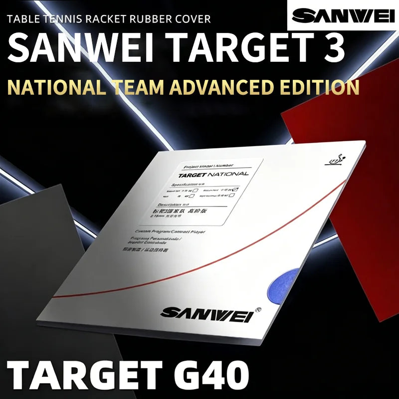 SANWEI Target National G40 Tischtennisbelag Vorhand klebriger Tischtennisbelag mit Schwamm