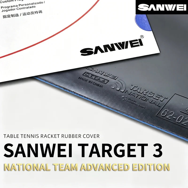 SANWEI Target National G40 Table Tennis Rubber Forehand Tacky Ping Pong Rubber with Sponge