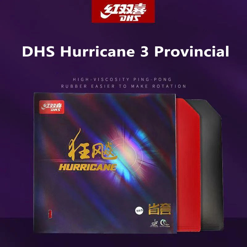 DHS Hurricane 3 Provincial Table Tennis Rubber Orange Sponge Pips-In Ping Pong Rubber