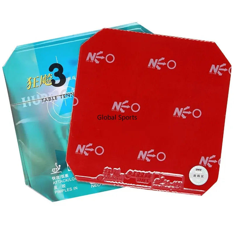 DHS Hurricane 3 NEO Table Tennis Rubber Tacky Pips-In Ping Pong Rubber with Sponge