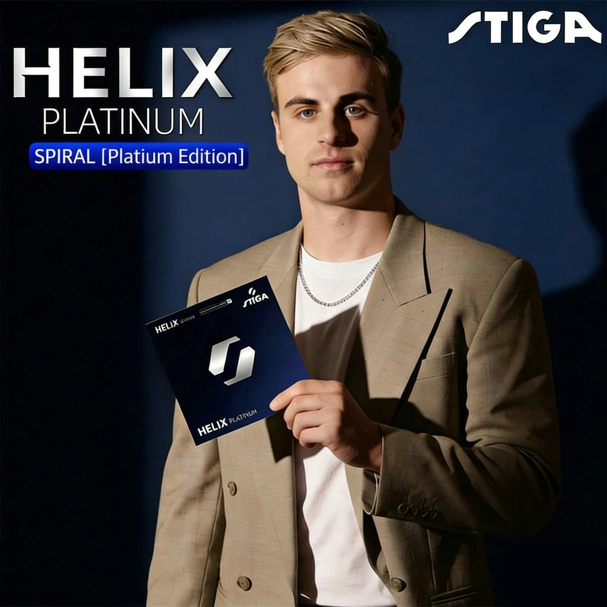 STIGA Helix Platinum Tischtennisbelag Deutsche Spira-Technologie Tischtennisbelag für Spin und Geschwindigkeit