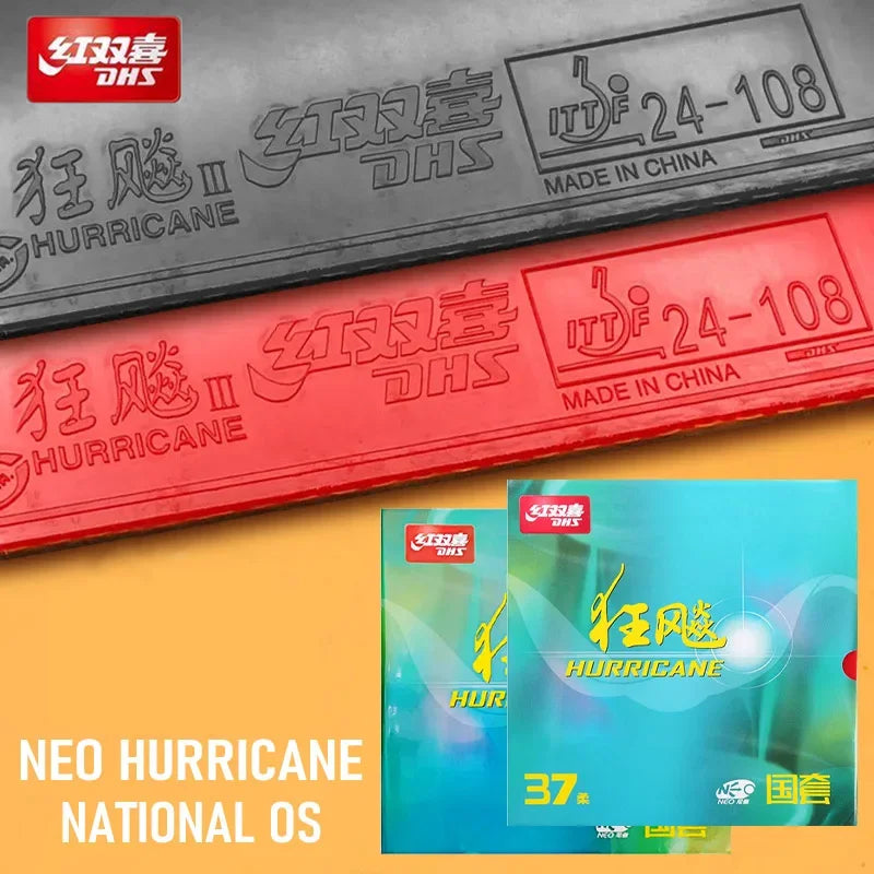 DHS Hurricane 3 NEO National Table Tennis Rubber Soft Orange Sponge Series Tacky Ping Pong Rubber