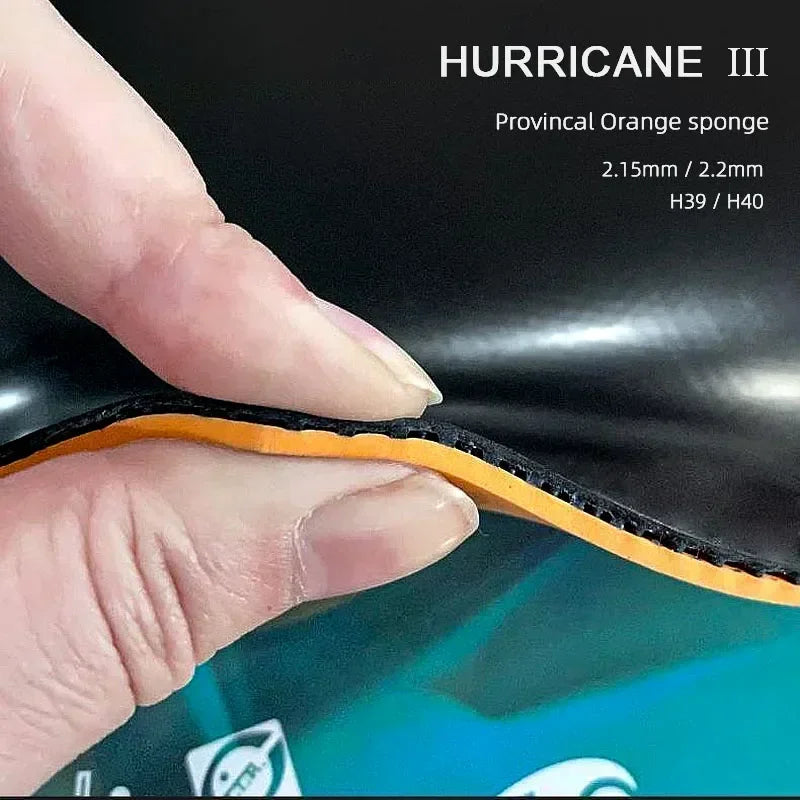 DHS Hurricane 3 NEO Provincial Table Tennis Rubber Tacky Ping Pong Rubber with Sponge