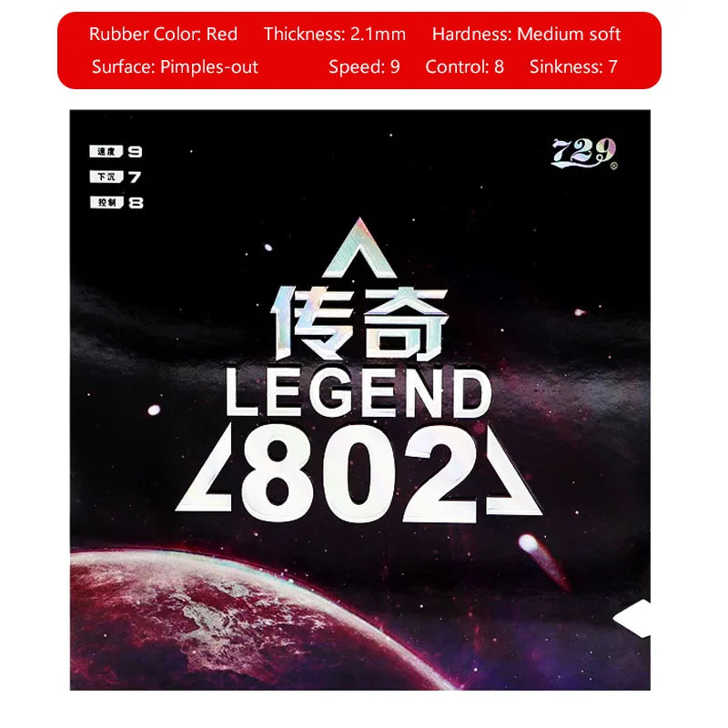 729 Friendship 802 Legend SP Table Tennis Rubber Short Pips-Out Ping Pong Rubber with Elastic Sponge