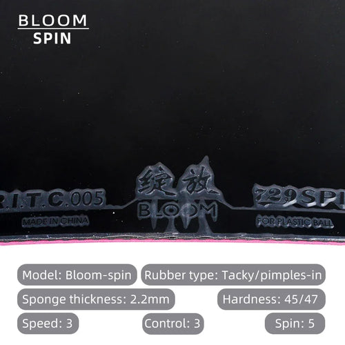 729 Friendship Bloom Table Tennis Rubber Tacky Pimples-In Ping Pong Rubber for Fast Attack and Loop Drive