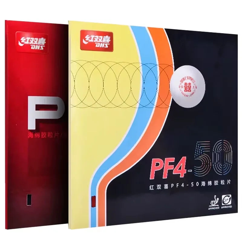 DHS PF4 PF4-50 Table Tennis Rubber Ping Pong Rubber with Sponge for Training