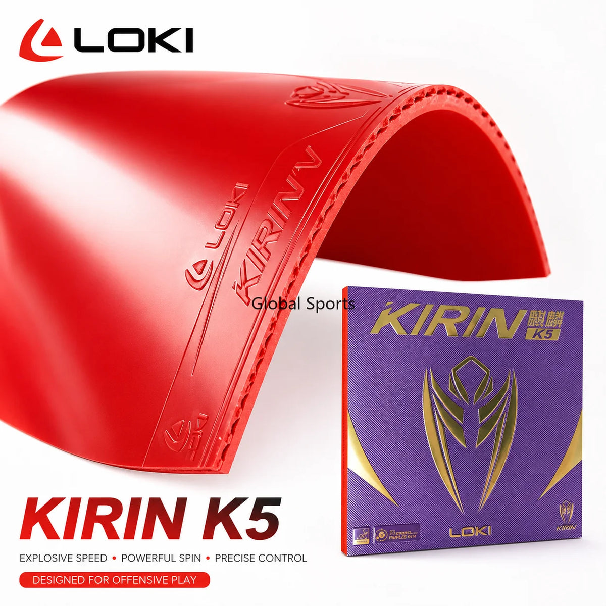 LOKI Kirin K5 Table Tennis Rubber Non-Tacky Ping Pong Rubber Sheet with Pre-Tuned Loxa Sponge
