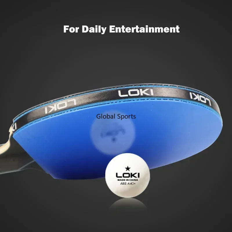LOKI K5000 Table Tennis Racket Set 2 Ping Pong Paddles with Blue Rubber and Carry Case for Home Training