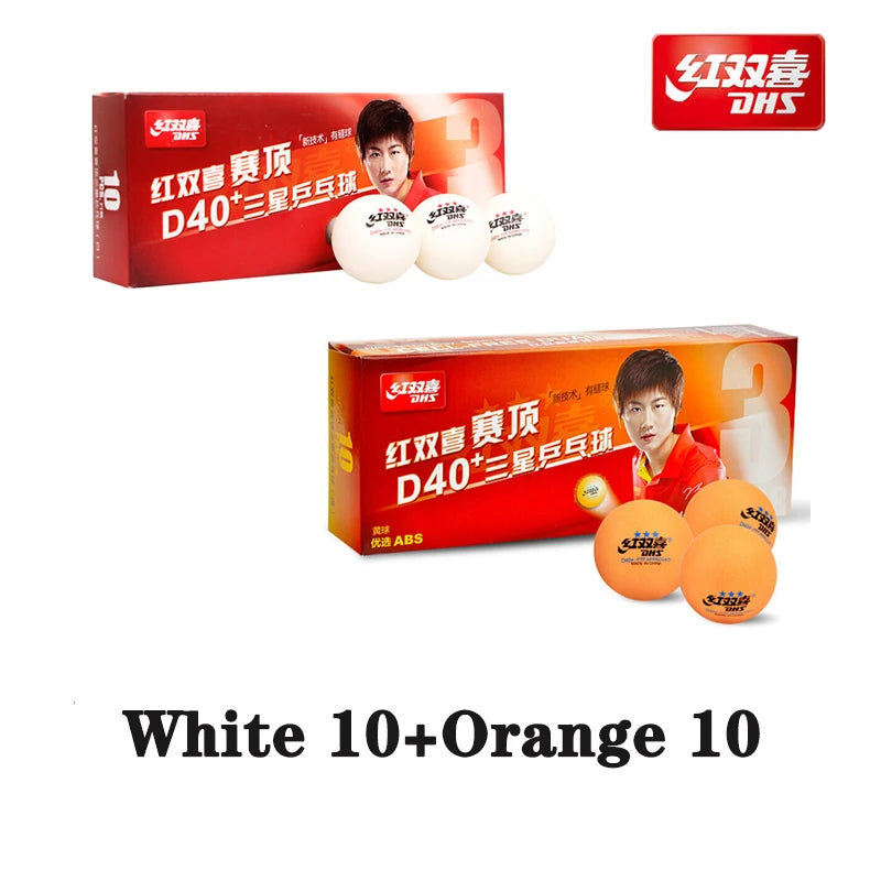 DHS D40+ 3-Star Table Tennis Balls Seamed ABS Plastic Ping Pong Balls