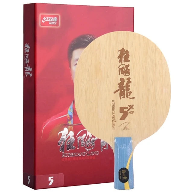 DHS Hurricane Long 5 and Long 5X Table Tennis Blade ALC Carbon Ping Pong Paddle with Box