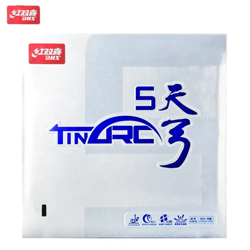 DHS TinArc 5 Table Tennis Rubber Pips-In Ping Pong Rubber with Sponge for Quick Attack