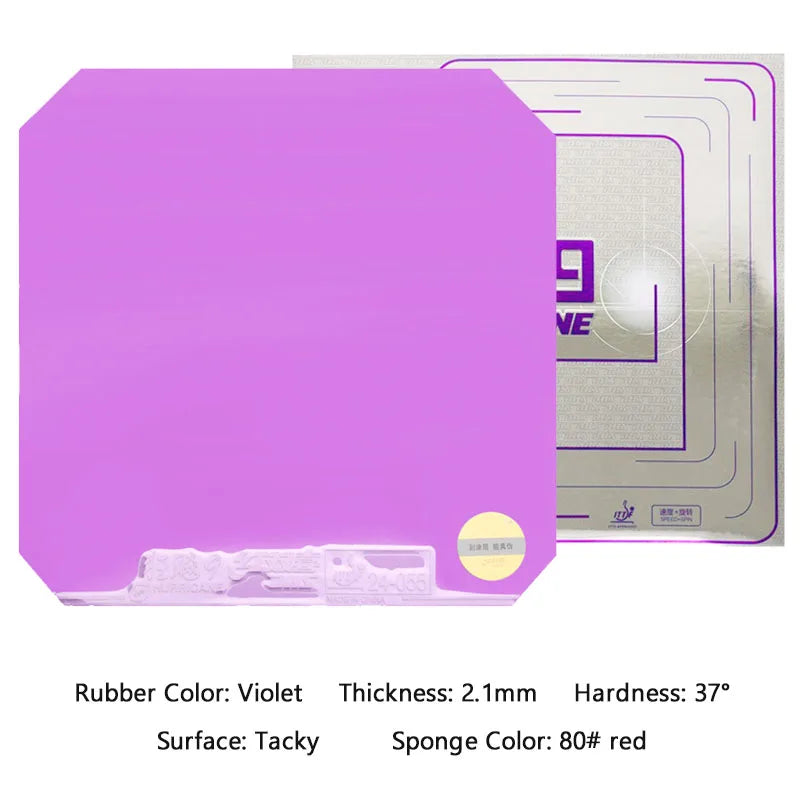 DHS Hurricane 9 Colorful Table Tennis Rubber Tacky Ping Pong Rubber with Elastic Hard Sponge
