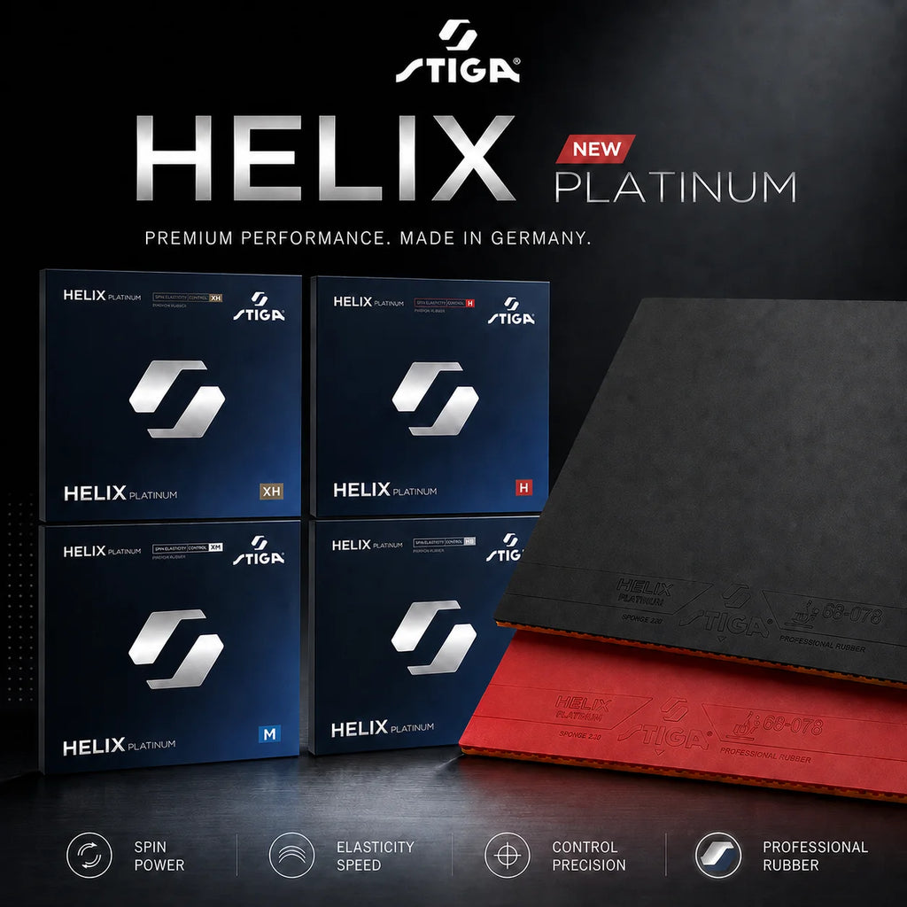 STIGA Helix Platinum Tischtennisbelag Deutsche Spira-Technologie Tischtennisbelag für Spin und Geschwindigkeit