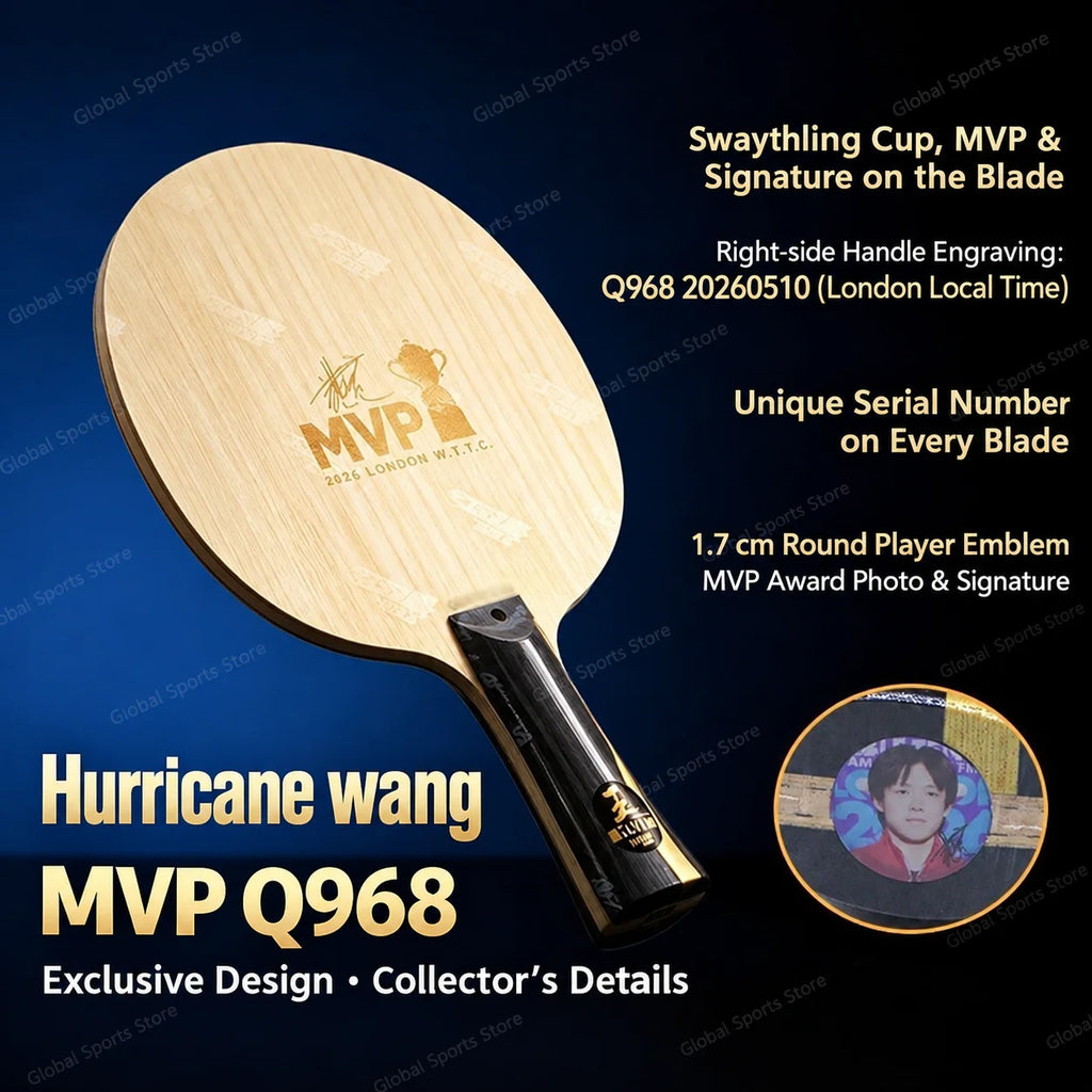 DHS MVP 968 Table Tennis Blade Hurricane Wang Q968 Hurricane S968 Collector Edition Ping Pong Racket with Presentation Box