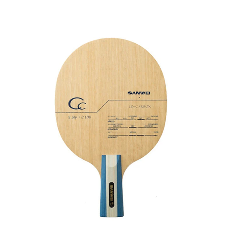 SANWEI CC Table Tennis Blade 5 Wood 2 Carbon Offensive Ping Pong Paddle for Training