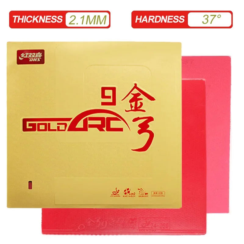 DHS Gold Arc 9 Table Tennis Rubber Non-Tacky Ping Pong Rubber Sheet with Pre-Tuned 80 Sponge