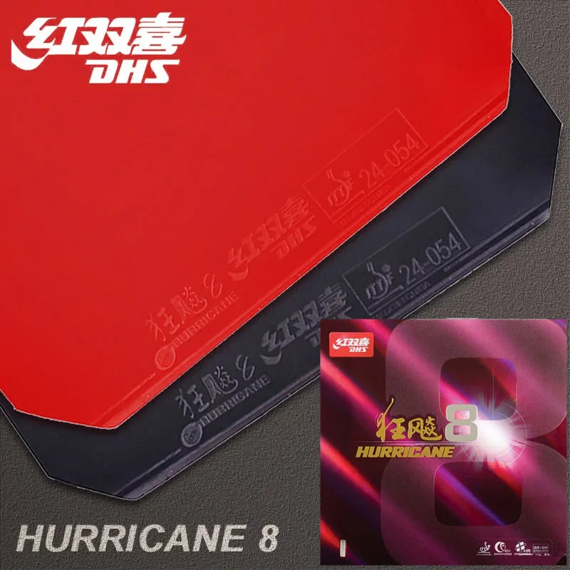 DHS Hurricane 8 Tischtennisbelag Klebrige Noppen innen Dichter Schwamm Tischtennisbelag für Geschwindigkeit und Spin