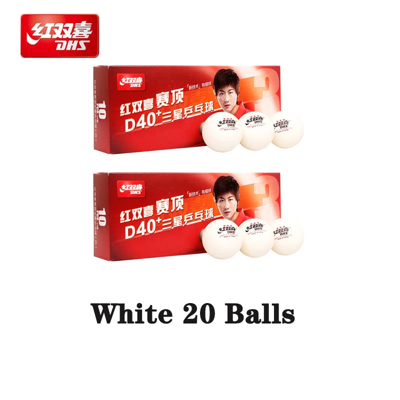 DHS D40+ 3-Star Table Tennis Balls Seamed ABS Plastic Ping Pong Balls